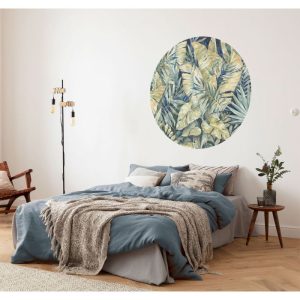 Komar Selbstklebende Vlies Fototapete rund Feuilles Tropicales Durchmesser 125 cm Komar Selbstklebende Vlies Fototapete rund Feuilles Tropicales Durchmesser 125 cm