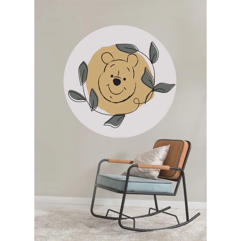 Komar  Selbstklebende Vlies Fototapete rund Winnie the Pooh Garland Durchmesser 125 cm