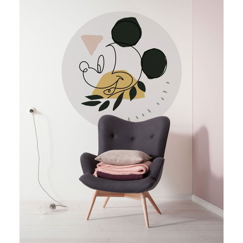 Komar  Selbstklebende Vlies Fototapete rund Mickey Modern Art Durchmesser 125 cm