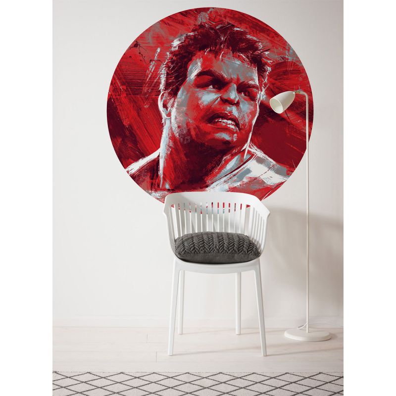 Komar  Selbstklebende Vlies Fototapete rund Avengers Painting Hulk Durchmesser 125 cm
