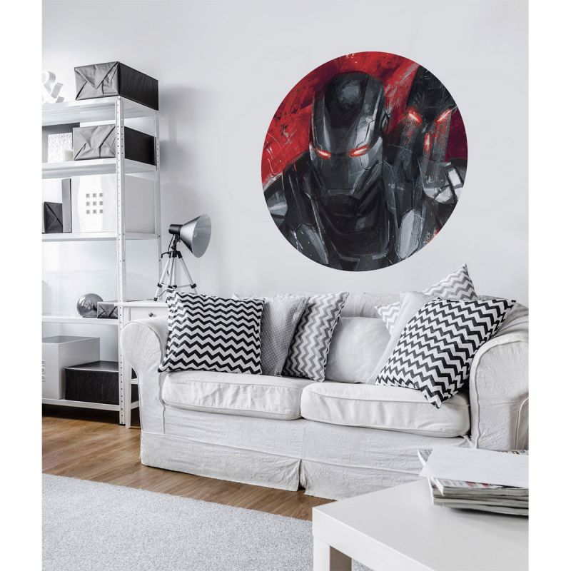 Komar  Selbstklebende Vlies Fototapete rund Avengers Painting War-Machine Durchmesser 125 cm
