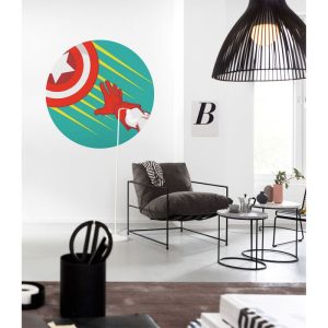 Komar Selbstklebende Vlies Fototapete rund Avengers Captain's Shield Pop Art Durchmesser 125 cm Komar Selbstklebende Vlies Fototapete rund Avengers Captain's Shield Pop Art Durchmesser 125 cm