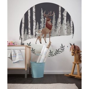 Komar Selbstklebende Vlies Fototapete rund Bambi Great Prince Durchmesser 125 cm Komar Selbstklebende Vlies Fototapete rund Bambi Great Prince Durchmesser 125 cm