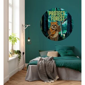 Komar  Selbstklebende Vlies Fototapete rund Star Wars Protect the Forest Durchmesser 125 cm