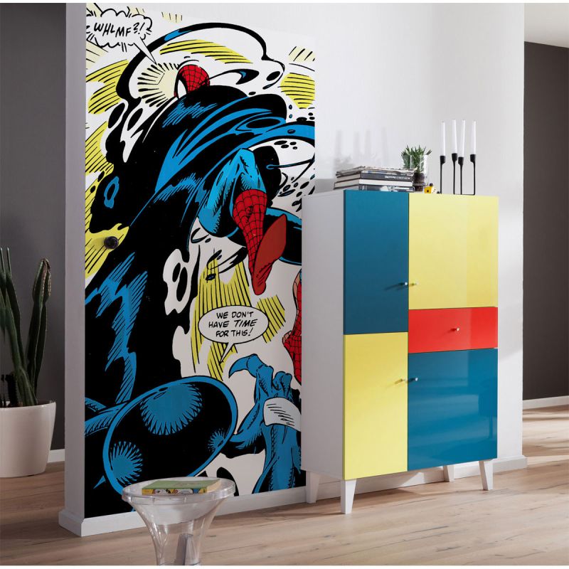 Komar  Vlies Fototapete Spider-Man Retro Comic 100x200 cm