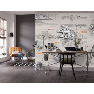 Komar Papier Fototapete Star Wars Blueprints 368×254 cm Komar Papier Fototapete Star Wars Blueprints 368×254 cm