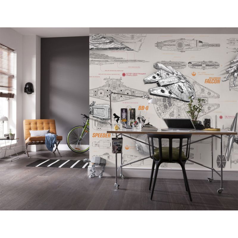Komar  Papier Fototapete Star Wars Blueprints 368x254 cm