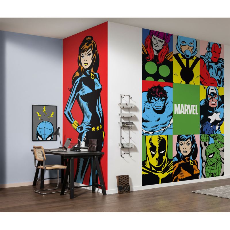 Komar  Vlies Fototapete Marvel PowerUp Team 150x250 cm