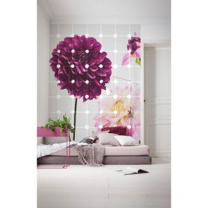 Komar Vlies Fototapete Flowers & Dots 200×250 cm Komar Vlies Fototapete Flowers & Dots 200×250 cm