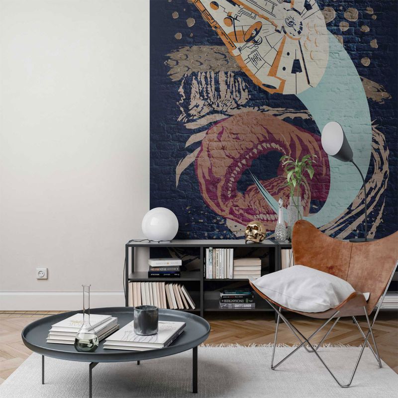 Komar  Vlies Fototapete Star Wars Classic Concrete Asteroid Worm 200x280 cm
