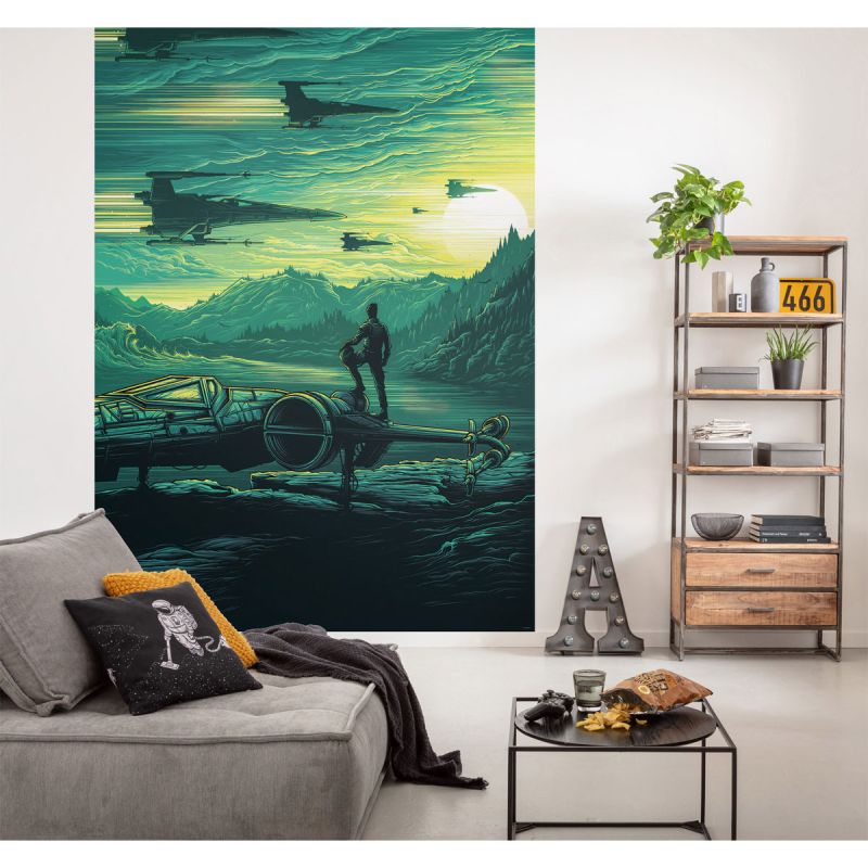 Komar  Vlies Fototapete Star Wars X-Wing Assault Takodana 200x280 cm