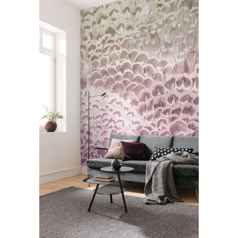Komar  Vlies Fototapete Pale Feathers 200x250 cm