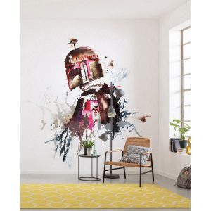 Komar Vlies Fototapete Star Wars Watercolor Boba Fett 250×280 cm Komar Vlies Fototapete Star Wars Watercolor Boba Fett 250×280 cm