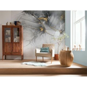 Komar Vlies Fototapete Ink Gold Flow 300×280 cm Komar Vlies Fototapete Ink Gold Flow 300×280 cm