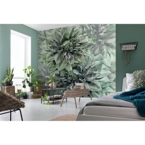 Komar  Vlies Fototapete Emerald Flowers 300×280 cm