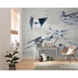 Komar Vlies Fototapete Star Wars Blueprint Light 400×280 cm Komar Vlies Fototapete Star Wars Blueprint Light 400×280 cm