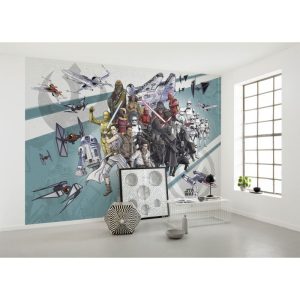 Komar Vlies Fototapete Star Wars Cartoon Collage Wide 400×280 cm Komar Vlies Fototapete Star Wars Cartoon Collage Wide 400×280 cm