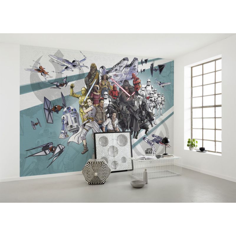 Komar  Vlies Fototapete Star Wars Cartoon Collage Wide 400x280 cm
