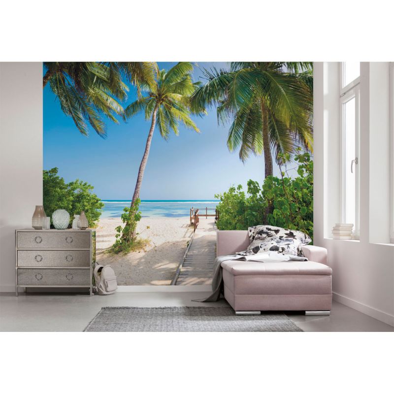 Komar  Vlies Fototapete Palmy Beach 300x250 cm