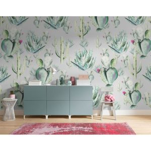 Komar Vlies Fototapete Cactus Grey 400×250 cm Komar Vlies Fototapete Cactus Grey 400×250 cm