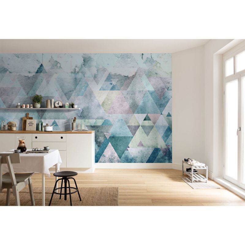 Komar  Vlies Fototapete Triangles Blue 400x250 cm