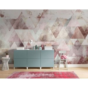 Komar Vlies Fototapete Triangles Red 400×250 cm Komar Vlies Fototapete Triangles Red 400×250 cm