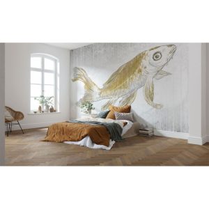 Komar Vlies Fototapete Golden Koi 400×280 cm Komar Vlies Fototapete Golden Koi 400×280 cm