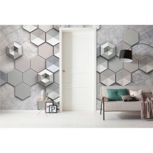 Komar Vlies Fototapete Hexagon Concrete 400×250 cm Komar Vlies Fototapete Hexagon Concrete 400×250 cm