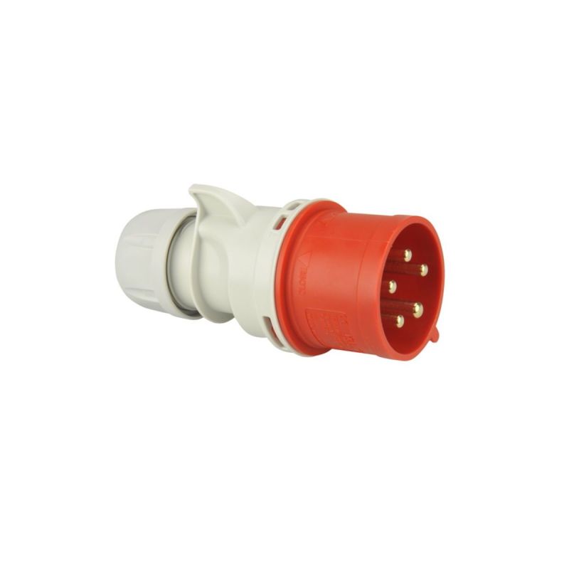 Cee-Kraftstecker 32 A mit Kabelknickschutz
