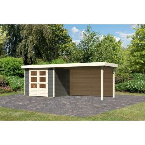 Karibu BBH Askola 3 Set mit Anbaudach terra Karibu BBH Askola 3 Set mit Anbaudach terra