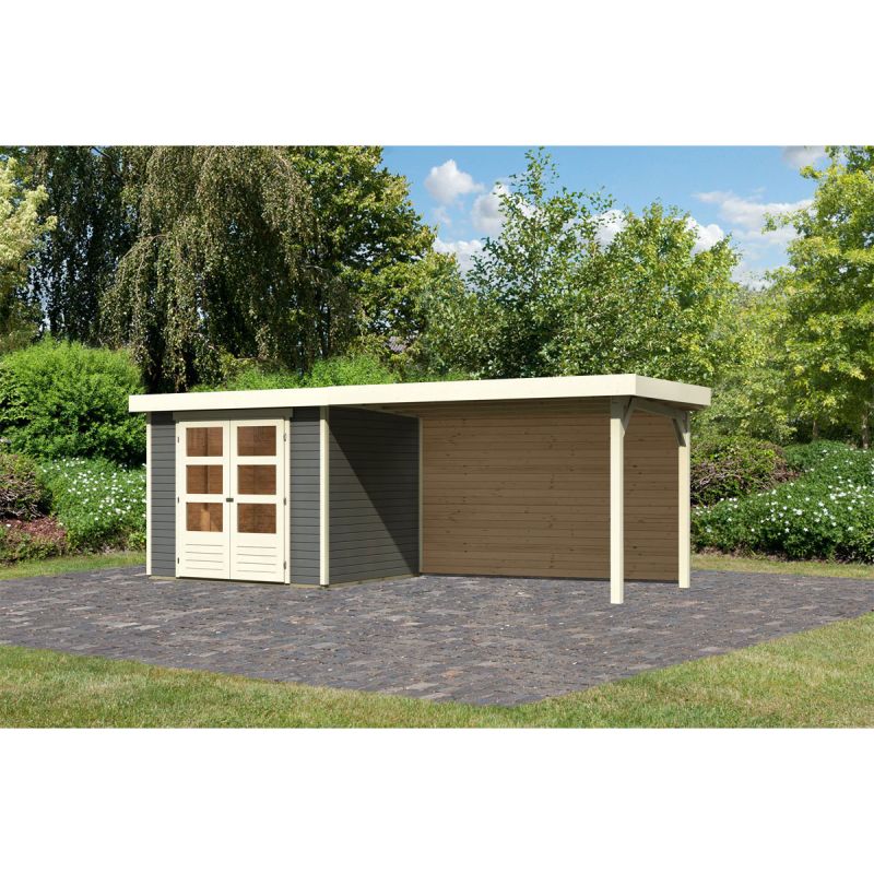 Karibu BBH Askola 3 Set mit Anbaudach terra