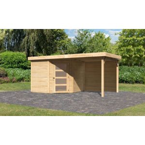 Karibu BBH Schwandorf 5 Set mit Anbau naturbelassen Karibu BBH Schwandorf 5 Set mit Anbau naturbelassen