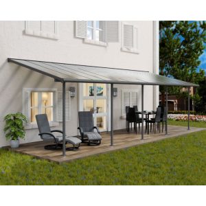 Palram Canopia Sierra Alu Terrassenüberdachung Polycarbonat 3×8,5 m grau