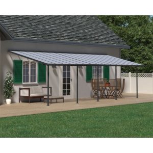 Palram Canopia Sierra Alu Terrassenüberdachung Polycarbonat 3×9 m grau