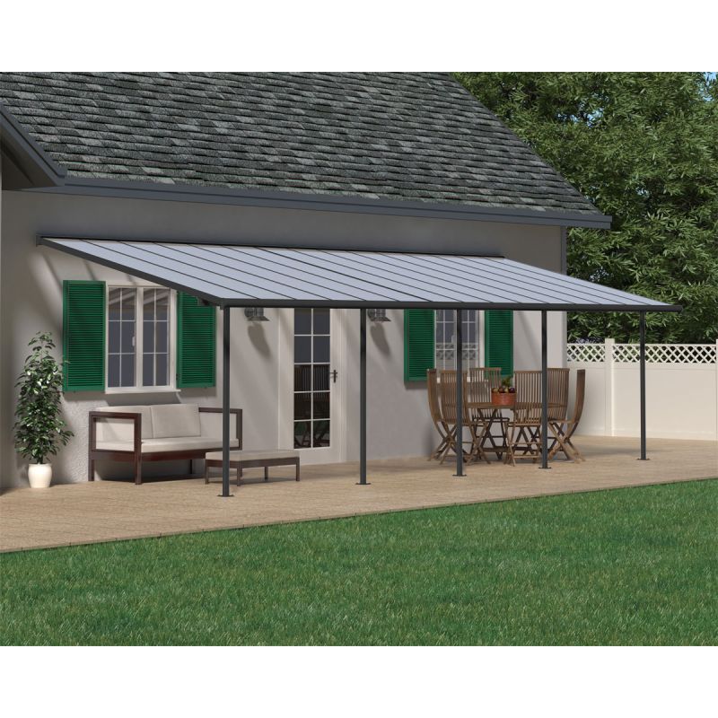 Palram Canopia Sierra Alu Terrassenüberdachung Polycarbonat 3x9 m grau