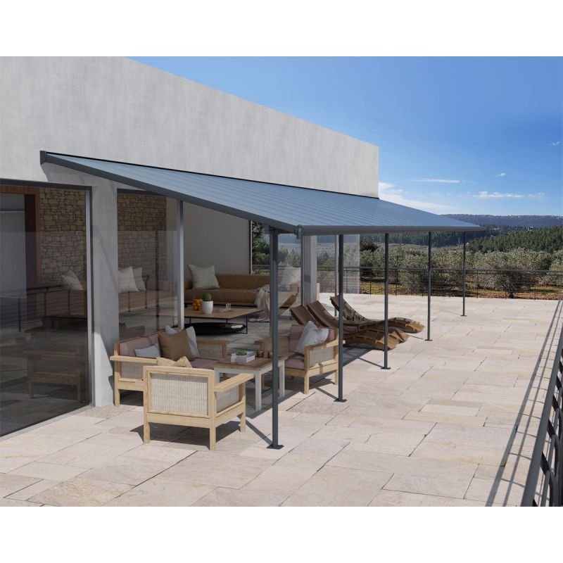Palram Canopia Sierra Alu Terrassenüberdachung Polycarbonat 3x10,3 m grau