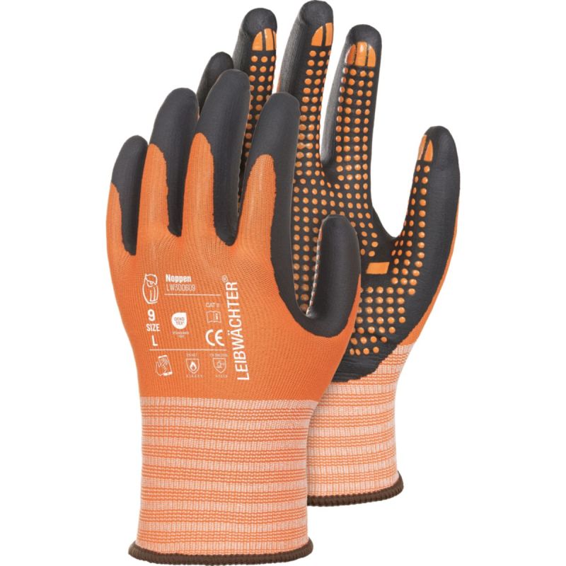 Triuso Leibwächter Handschuh Noppen orange Gr. 8
