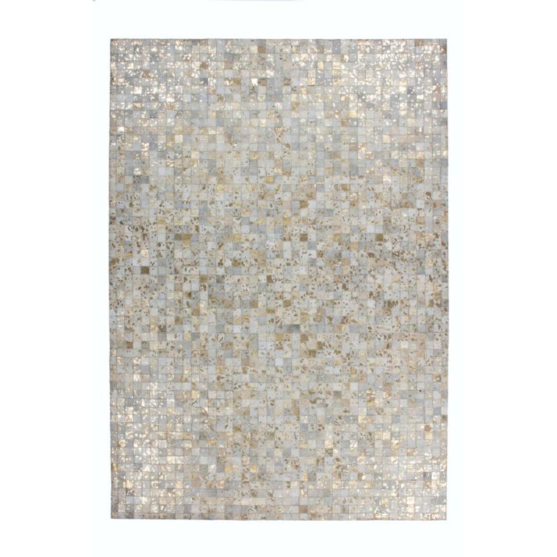 Lederteppich „Rocket 110“ Elfenbein/Gold, 120x170cm