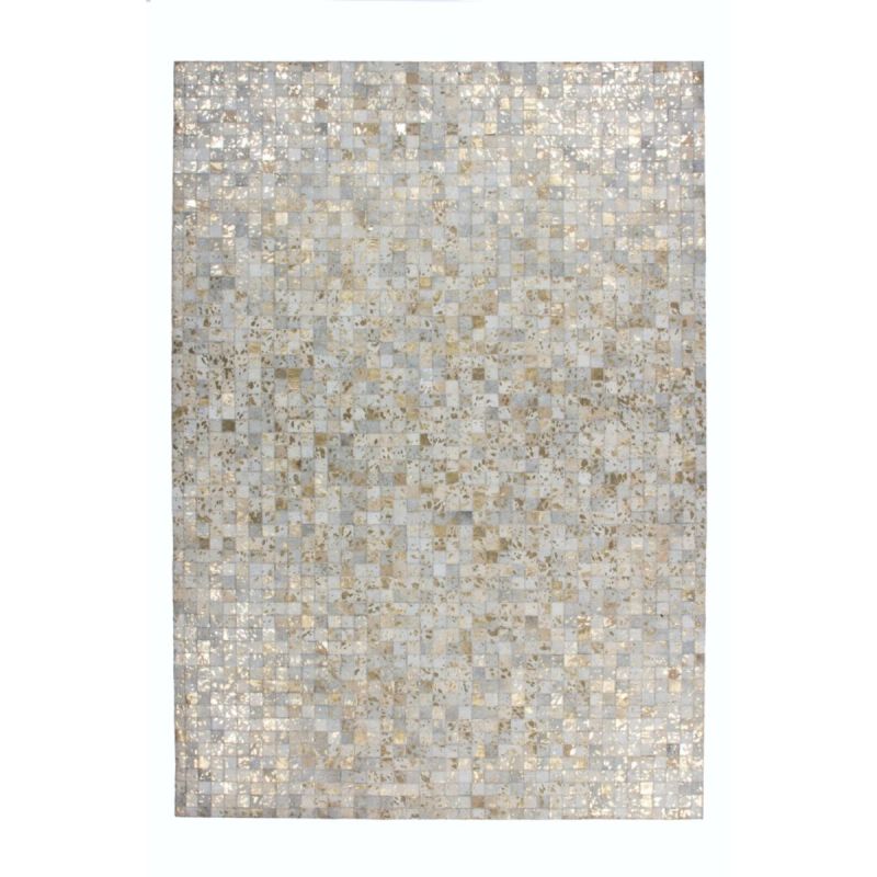 Lederteppich „Rocket 110“ Elfenbein/Gold, 80x150cm