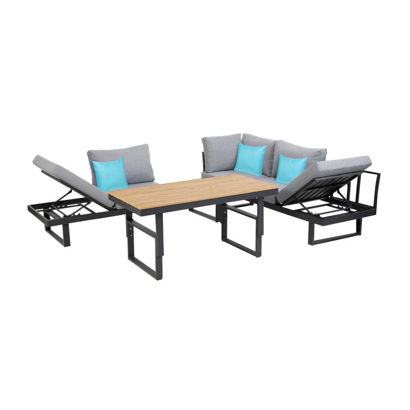 Greemotion Testrut Lounge-Set "San Jose", grau, inkl. Kissen