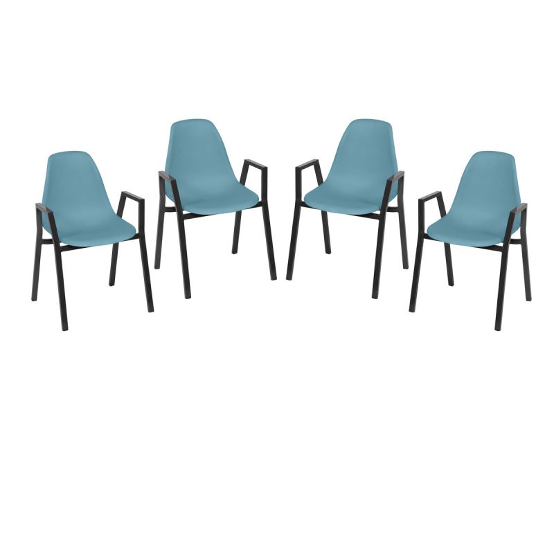 Greemotion Testrut Dining-Set „Windsor“, petrol, 4 Stk