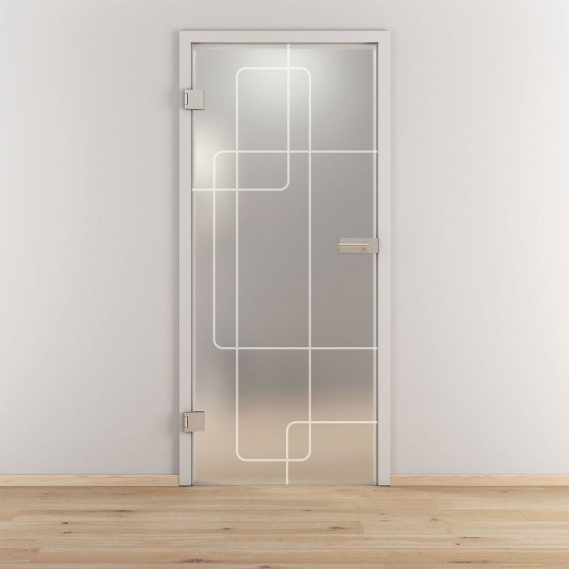 Novadoors Glasdrehtür NOVA 553 mattiert 83,4 x 197,2 cm Links