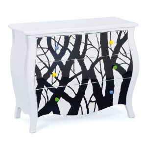 Inter Link Kommode „Alisha“, weiß schwarz, 95x77x43,5 cm Inter Link Kommode „Alisha“, weiß schwarz, 95x77x43,5 cm