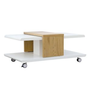 Inter Link Couchtisch „Joliet“, weiß Wildeiche, 110x45x66 cm