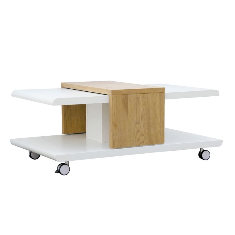 Inter Link Couchtisch „Joliet“, weiß Wildeiche, 110x45x66 cm
