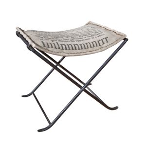 Inter Link Sitzhocker „Kalinga“, Metall mit Canvas, grau, 50x47x40 cm Inter Link Sitzhocker „Kalinga“, Metall mit Canvas, grau, 50x47x40 cm