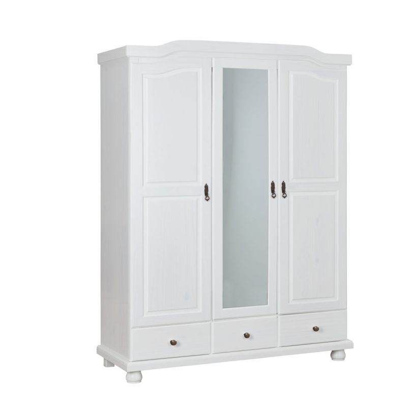 Inter Link Bauernschrank „Kappl“,  weiß, 3-trg., mit 3 Schubladen, 150x198x56 cm