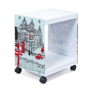 Inter Link Beistelltisch „Londoncube“, weiß-logo, 38x46x33,5 cm Inter Link Beistelltisch „Londoncube“, weiß-logo, 38x46x33,5 cm