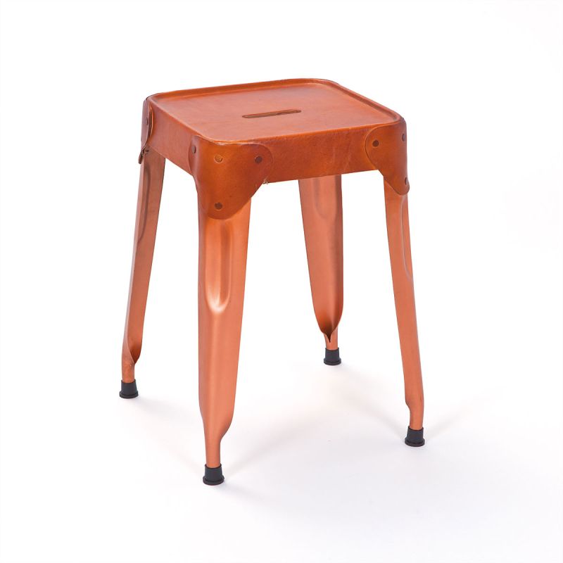 Inter Link Hocker „Reema“, Ledersitz, 4er-Set, 35x45x35 cm