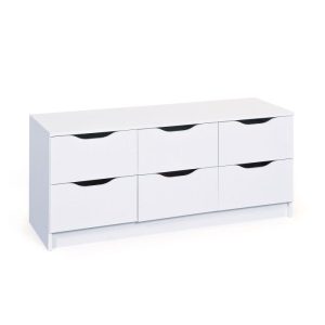 Inter Link Kommode „Westphalen 6-B“, weiß, 6 Schubladen, 122x50x40 cm Inter Link Kommode „Westphalen 6-B“, weiß, 6 Schubladen, 122x50x40 cm